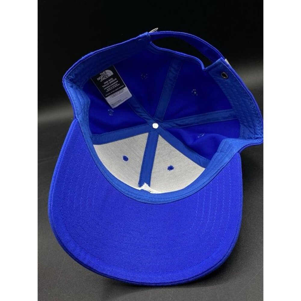 The North Face Cursive A Logo Bright Blue Hat Hiking Baseball Cap - Picture 6 of 12